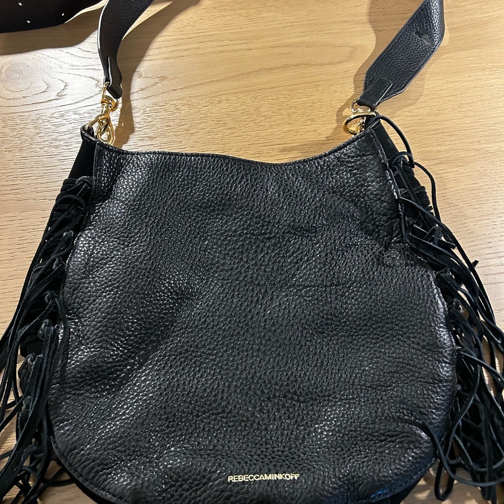 Rebecca Minkoff Black Hobo Bag with Fringe